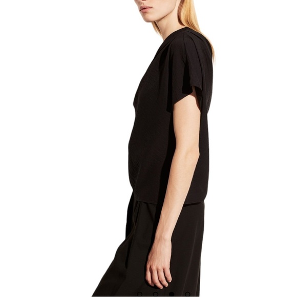 Vince Single Shoulder Cascade Blouse Drape Top Black Size Small NEW - Picture 7 of 9